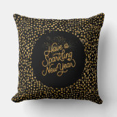 Happy New Year Celebrate,Gold Pixels Pattern クッション (正面)