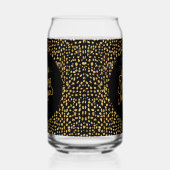 Happy New Year Celebrate,Gold Pixels Pattern,Black ガラス缶 (右)