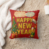 Happy New Year Celebration Sticker  クッション (ブランケット)
