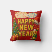 Happy New Year Celebration Sticker  クッション (正面)