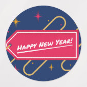 Happy New Year Celebration Sticker ラベル (デザイン2)
