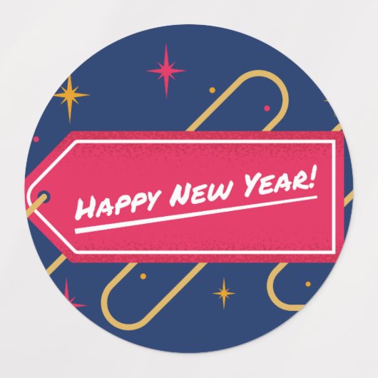 Happy New Year Celebration Sticker ラベル (デザイン2)