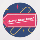 Happy New Year Celebration Sticker ラベル (デザイン1)