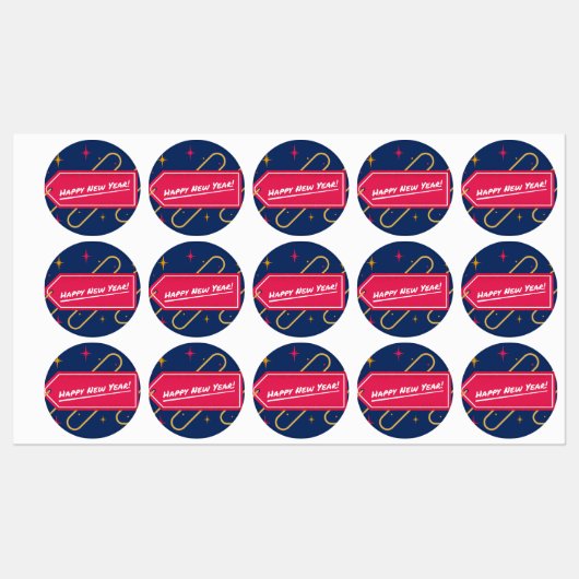 Happy New Year Celebration Sticker ラベル (シート)