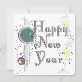 HAPPY NEW YEAR! Champagne Countdown 招待状 (正面)