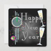HAPPY NEW YEAR! Champagne Countdown 招待状 (正面)