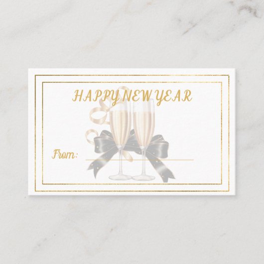 Happy New Year Champagne Gift Card 名刺 (正面)