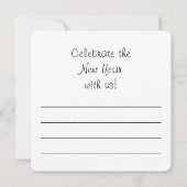 Happy New Year - Champagne Glasses and Clock 招待状 (裏面)