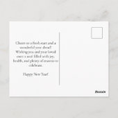 Happy New Year Champagne & Red Berries Holiday ポストカード (裏面)