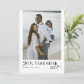 Happy New Year Cheer Modern Family 4 Photo Collage シーズンカード (スタンド正面)
