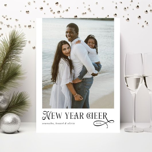 Happy New Year Cheer Modern Family 4 Photo Collage シーズンカード