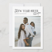 Happy New Year Cheer Modern Family 4 Photo Collage シーズンカード (正面)