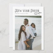 Happy New Year Cheer Modern Family 4 Photo Collage シーズンカード (正面)