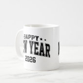 Happy New Year College Letter Style コーヒーマグカップ (正面左)