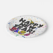 Happy New Year Confetti New Years ペーパープレート (アングル)