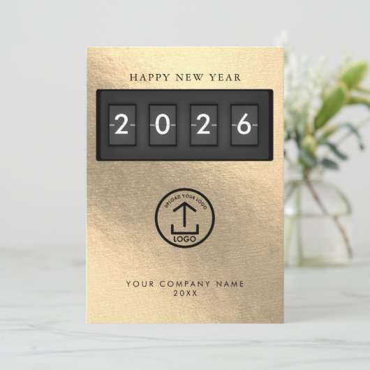 Happy New Year Corporate Business Logo Gold (スタンド正面)