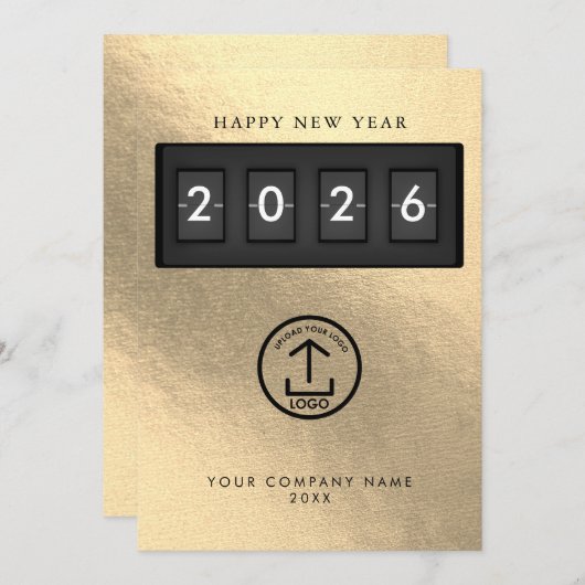 Happy New Year Corporate Business Logo Gold (正面/裏面)