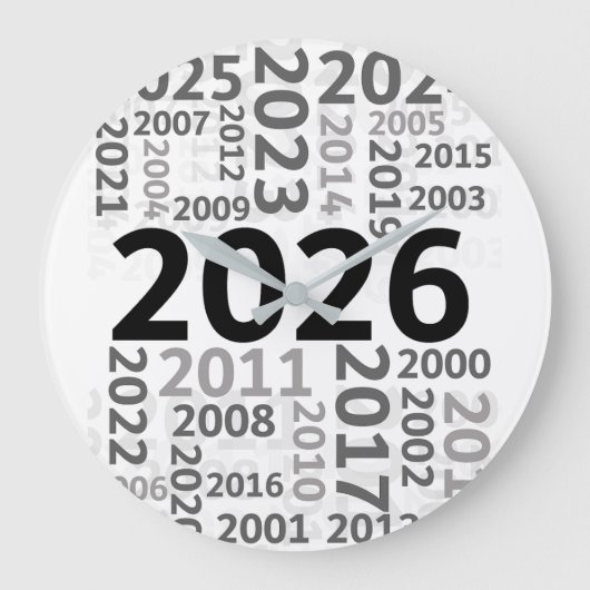 Happy New Year Countdown Wall Clock ラージ壁時計 (正面)