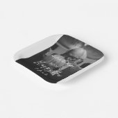 Happy new year couple photo name year black white  ペーパープレート (傾斜あり)