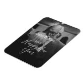 Happy new year couple photo name year black white  マグネット (左側)