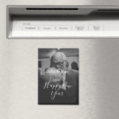 Happy new year couple photo name year black white  マグネット (インサイチュ (食洗機))