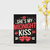 Happy New Year Couples She's My Midnight Kiss Vale カード (黄色い花)