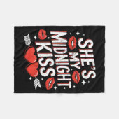 Happy New Year Couples She's My Midnight Kiss Vale フリースブランケット (正面(横))