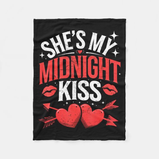Happy New Year Couples She's My Midnight Kiss Vale フリースブランケット (正面)
