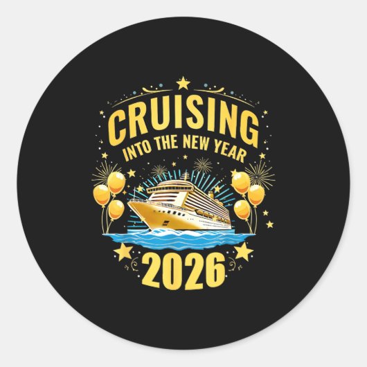 Happy New Year Cruise 2026 Party Trip Cruising Int ラウンドシール (正面)