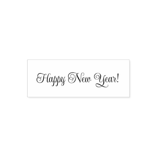 Happy New Year! Cursive Script Text Template セルフインキングスタンプ (デザイン)