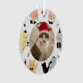 Happy New Year Custom Cat Photo Ornament オーナメント (正面)