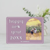 Happy New Year Custom Photo Arch Blush Pink 箔シーズンカード (立ち正面)