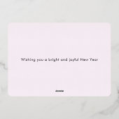 Happy New Year Custom Photo Arch Blush Pink 箔シーズンカード (裏面)