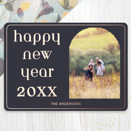 Happy New Year Custom Photo Arch Personalized 箔シーズンカード