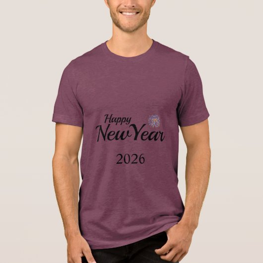Happy New Year Custom Present トライブレンドTシャツ (正面)