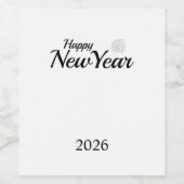 Happy New Year Custom Present ワインラベル (シングルラベル)