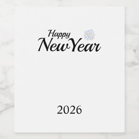 Happy New Year Custom Present ワインラベル (シングルラベル)