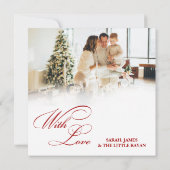 Happy New Year Custom Script 3 Collage Multi Photo シーズンカード (裏面)