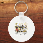 Happy New Year Dachshund Dog Lover 2026 New Year H キーホルダー (正面)