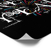 Happy New Year Day Eve Party Fireworks Confetti ポスター (角)