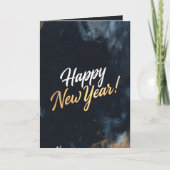 Happy New Year Deep Blue Strokes シーズンカード (正面)