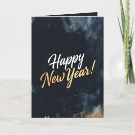 Happy New Year Deep Blue Strokes シーズンカード