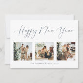 Happy New Year Dusty Blueフォトコラージュ数々の(Happy New Yea シーズンカード (正面)