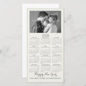 Happy New Year Elegant 2026 Calendar Your Photo シーズンカード (正面/裏面)