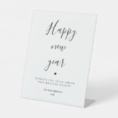Happy New Year Elegant Welcome Minimalist  Sign 台座サイン (正面)