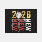 Happy New Year Eve 2026 New Year Party Hello 2026 フリースブランケット (正面(横))