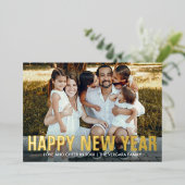 HAPPY NEW YEAR FAMILYポートレート写真 箔シーズンカード (立ち正面)