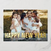 HAPPY NEW YEAR FAMILYポートレート写真 箔シーズンカード (正面)