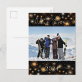 Happy New Year Family Photo シーズンポストカード (正面/裏面)