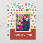 Happy New Year Family Photo シーズンポストカード (正面/裏面)